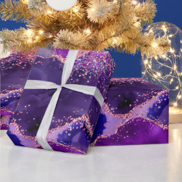 Papier Cadeau Agitation des séquences de Parties scintillant vio