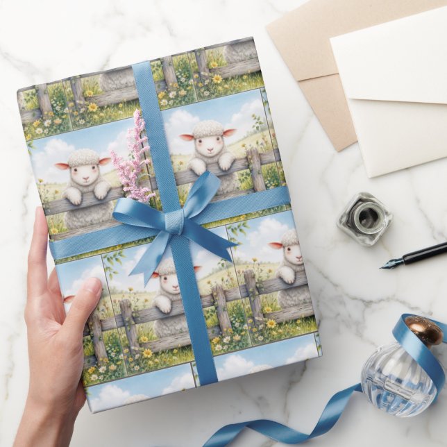 Papier Cadeau Agneau Migné À La Ferme (Cadeaux)