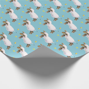 Papier Cadeau Agneau mignon sauter whimsy motif d'aquarelle