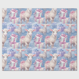 Papier Cadeau Agneaux et cadeaux pastel doux