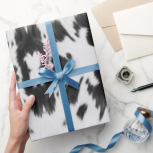 Papier Cadeau Agritourisme rustique Pays de l'Ouest Cowboy Vache