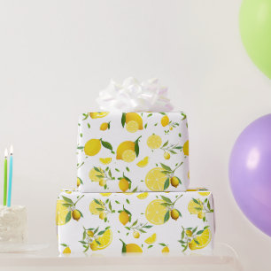 Papier Cadeau Agrumes TROPICALES FRUITS D'ÉTÉ Citrons d'orange