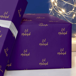 Papier Cadeau Aïd Moubarak Royal Purple Gold Cadeau