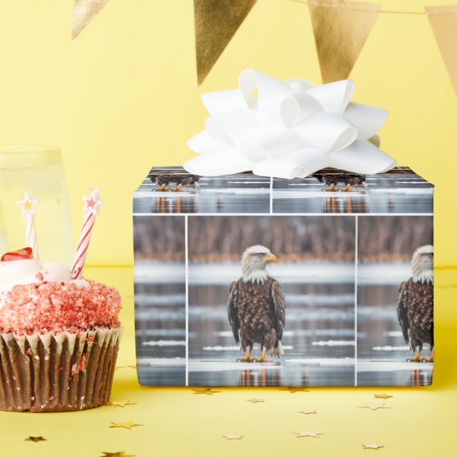 Papier Cadeau Aigle Balle Sur La Glace Du Lac (Fête d'anniversaire)