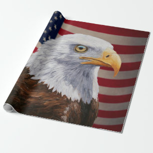 Papier Cadeau Aigle et drapeau américains