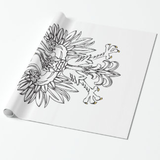 Papier Cadeau Aigle Polonais Avec Couronne Or