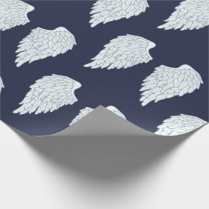 Papier Cadeau Ailes mignonnes d'ange de blanc et de marine