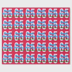 Papier Cadeau Aimer 65e Anniversaire Papier d'enveloppement
