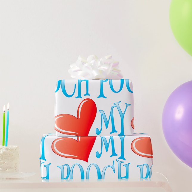 Papier Cadeau Aimer Mon Pooch (Créateur téléchargé)