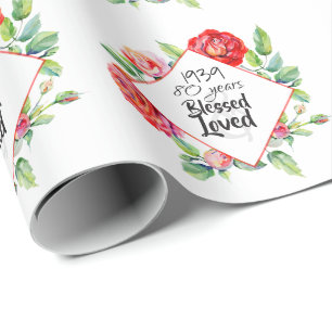 Papier Cadeau AJOUTER Année de naissance Âge Cadeau d'anniversai