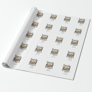 Papier Cadeau Ajouter le nom de famille photo année rustique vin