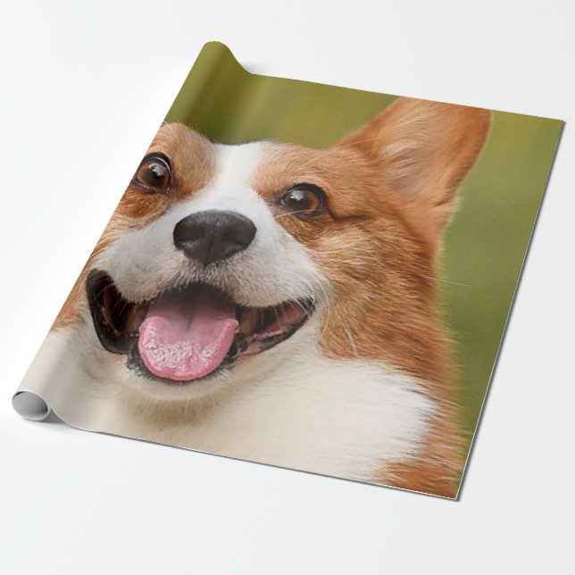 Papier Cadeau Ajouter photo de chien personnalisé Customisé (Déroulé)