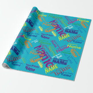 Papier Cadeau Ajouter un nom Joyeux papier d'enveloppement d'ann
