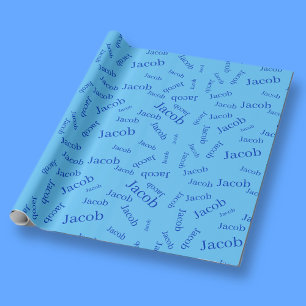 Papier Cadeau Ajouter un nom ou un mot   Blue & Sky Blue