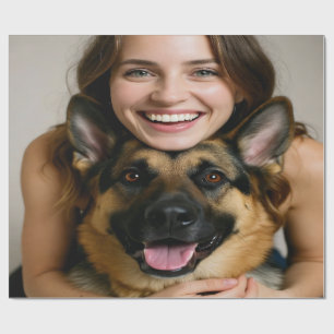 Papier Cadeau Ajouter une photo de berger allemand Personnaliser