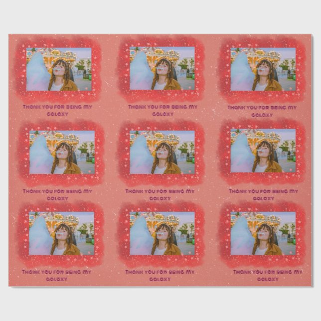 Papier Cadeau Ajouter Votre Photo Papier Galaxy Gratuit (Plat)