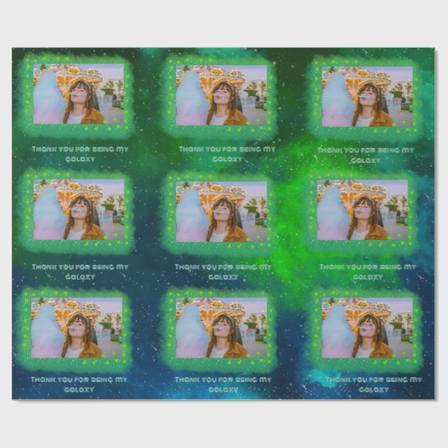 Papier Cadeau Ajouter Votre Photo Papier Galaxy Gratuit (Plat)