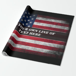 Papier Cadeau Ajouter votre texte sur le drapeau américain