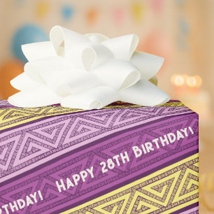 Papier Cadeau Ajoutez Votre Âge Joyeux Anniversaire Celtique Gri