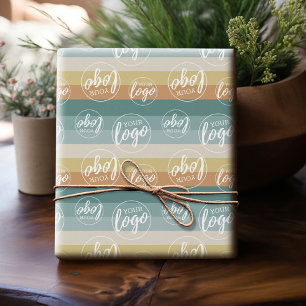 Papier Cadeau Ajoutez votre logo avec des rayures au lever de so
