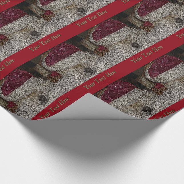 Papier Cadeau Akita mignon dans le sommeil rouge de casquette de (Coin)