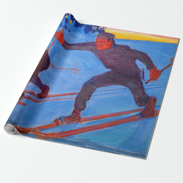 Papier Cadeau Akseli Gallen-Kallela - Skiers (Déroulé)