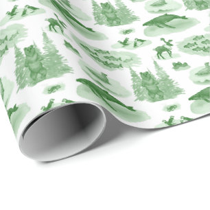Papier Cadeau Alaska Animal Toile (Vert émeraude)