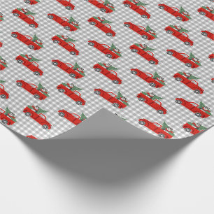 Papier Cadeau Alaskien Malamute Christmas Red Truck Enveloppe ca