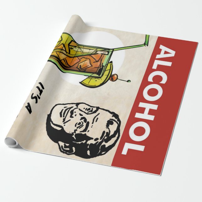 PAPIER CADEAU ALCOOL SOLUTION MAN (Déroulé)