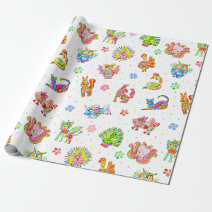 Papier Cadeau Alébridés mexicains enveloppant le rouleau de pa