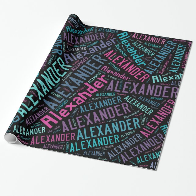 Papier Cadeau ALEXANDER Nom conception du texte - Modifier l'arr (Déroulé)