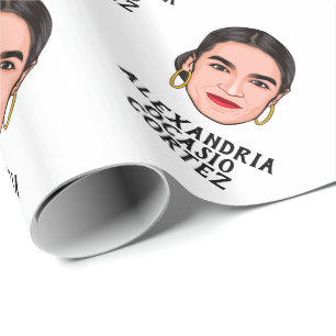 PAPIER CADEAU ALEXANDRIA OCASIO CORTEZ SUR MESURE