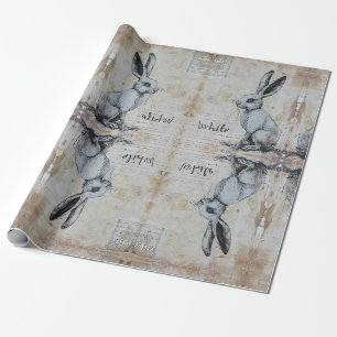 Papier Cadeau Alice au pays des merveilles lapin blanc