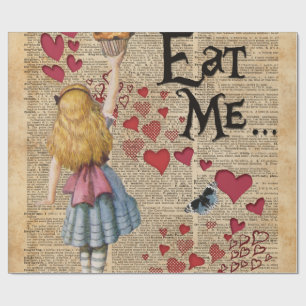 Papier Cadeau Alice au pays des merveilles Mange moi Muffin