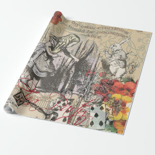 Papier Cadeau Alice au pays des merveilles Rideau Art classique