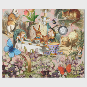 Papier Cadeau Alice au pays des merveilles Thé dansant Art