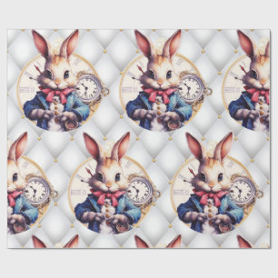 Papier Cadeau Alice Au Pays Des Merveilles Thème Mariage Lapin
