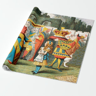 Papier Cadeau Alice Aventures Merveilleux Reine de Cœur