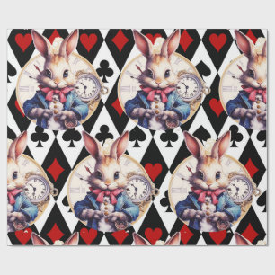 Papier Cadeau Alice In Wonderland Rabbit and Card Thème