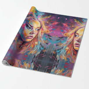 Papier Cadeau Alice psychédélique au pays des merveilles Thème F