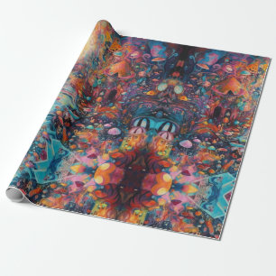 Papier Cadeau Alice psychédélique au pays des merveilles Thème f