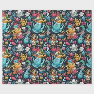Papier Cadeau Alice Tea party Thème