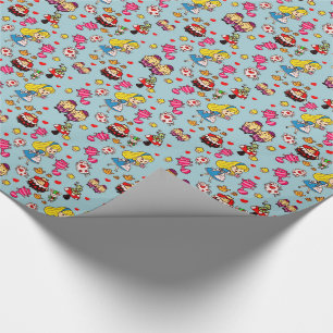 Papier Cadeau Alice Wonderland Mad Hatter Cat Doodle