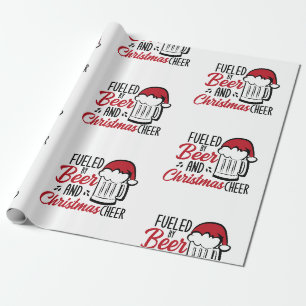 Papier Cadeau Alimenté par la bière et la fête de Noël