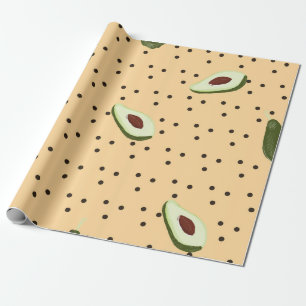 Papier Cadeau Aliments sains. Motif d'avocat sans fil, avocat