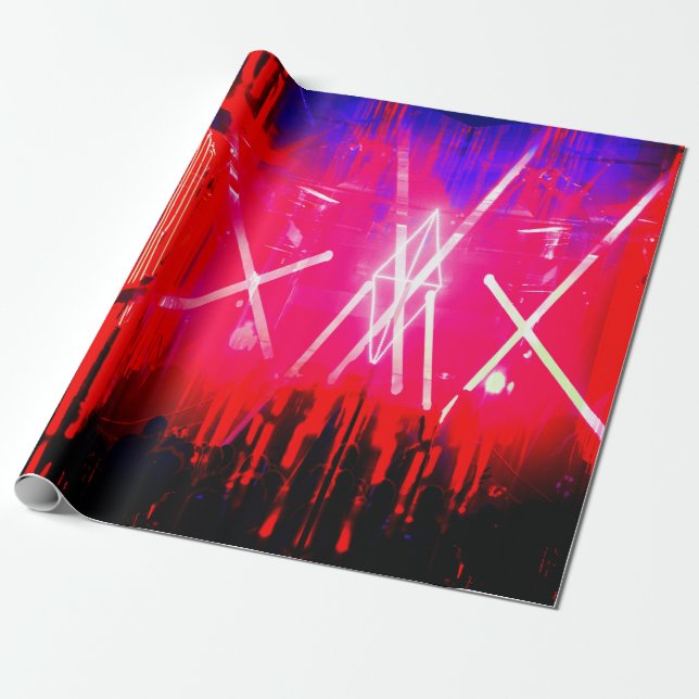 Papier Cadeau Alistra Cyber Punk Neon Rave (Déroulé)