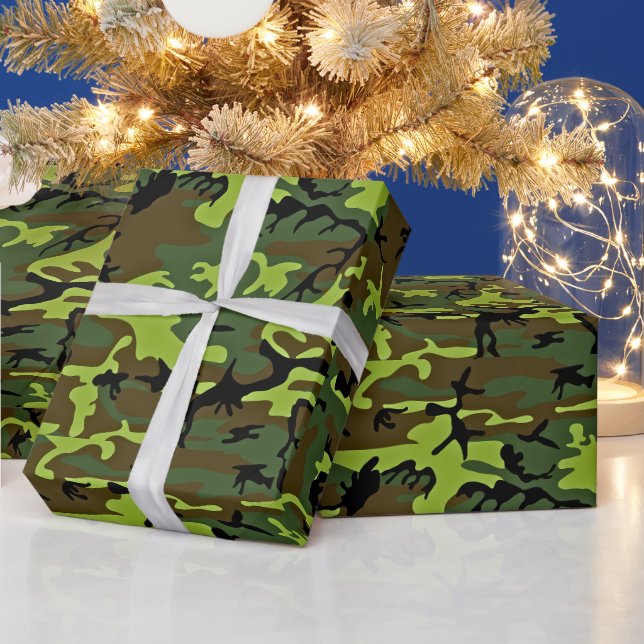 Papier Cadeau All-occasion green/black hunter camouflage (Vacances)