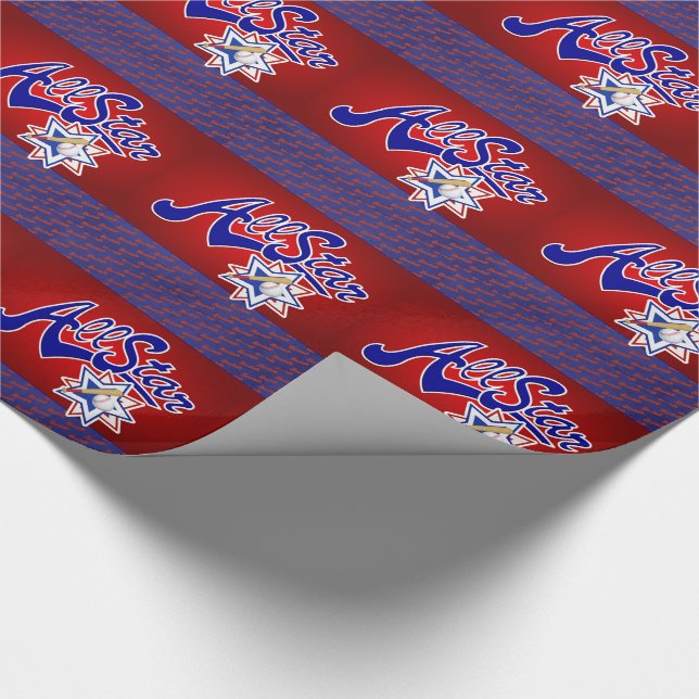 Papier Cadeau All Star Baseball Red and Blue Sports Thème (Coin)