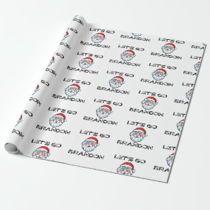 Papier Cadeau Allez Brandon Joe Biden Père Noël Noël