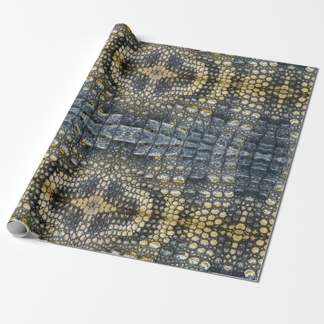 Papier Cadeau Alligator Crocodile Reptile Motif Peau (Déroulé)